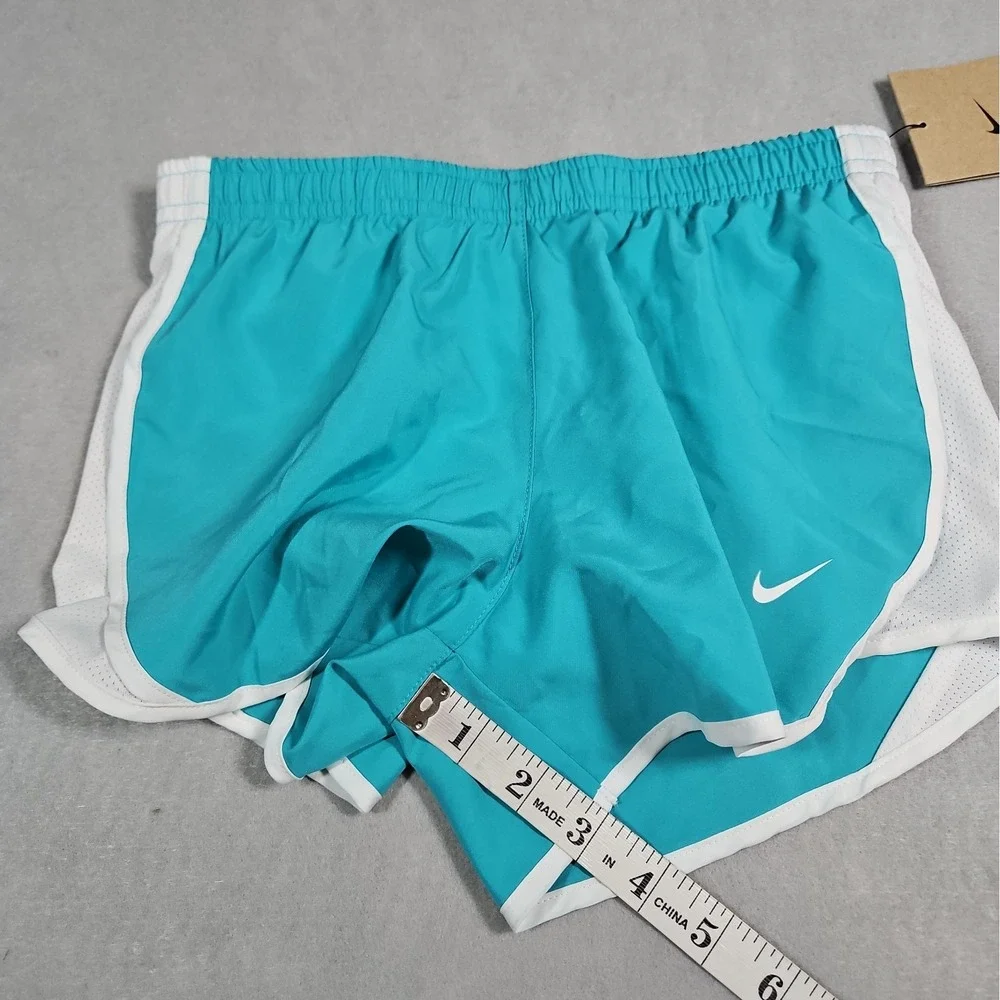 Nike Girls Teal White Tempo Lined Running Shorts Size Small NWT